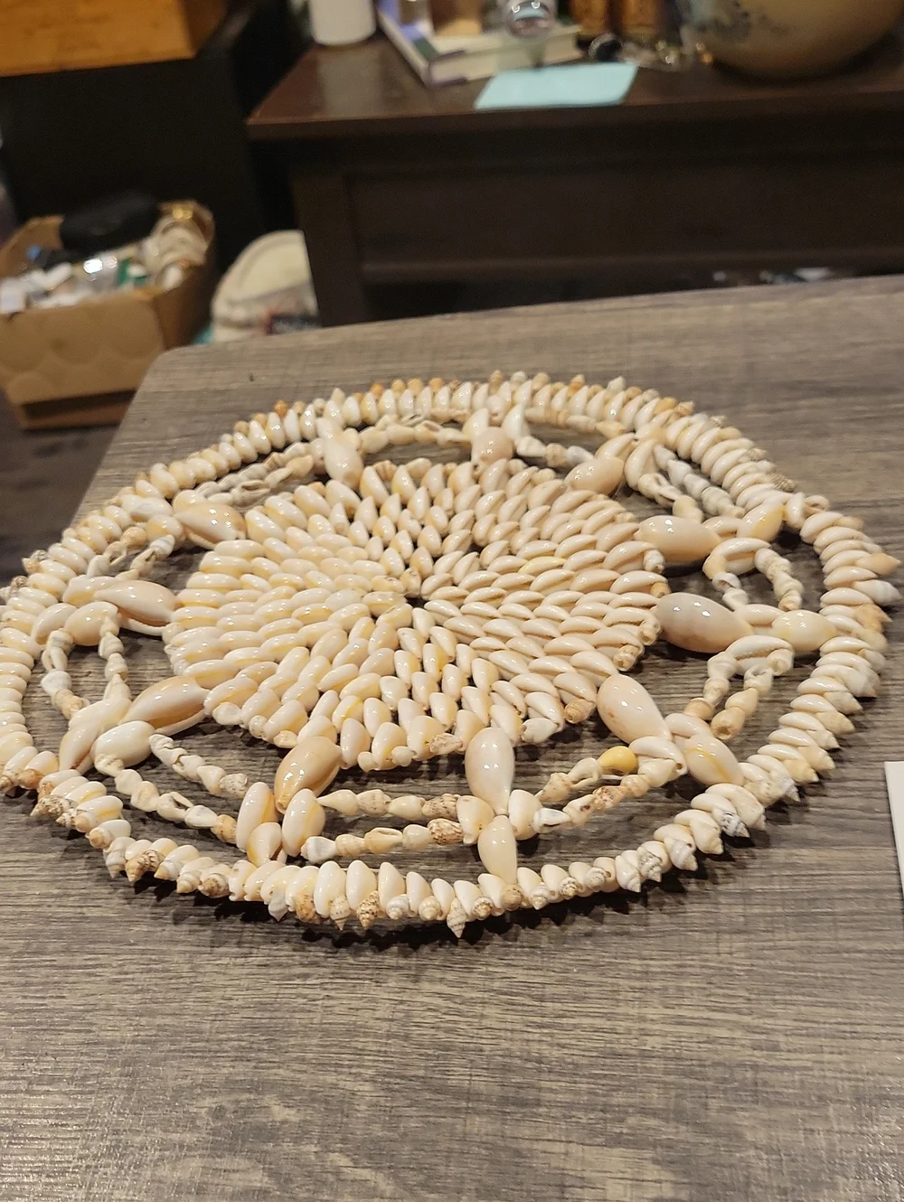 Cowrie Shell Trivet Or Plant Doilie:) EUC / 11 Inches Across